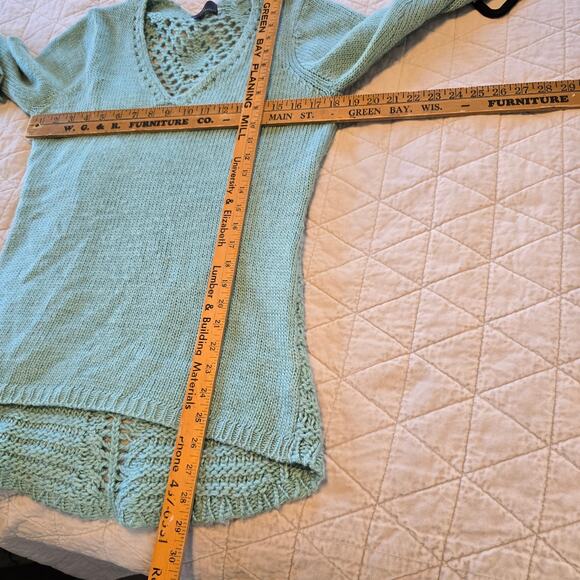 Fenn Wright Manson Sweater Women's L Turquoise Wool Alpaca Blend Romantic Boho - Picture 7 of 12